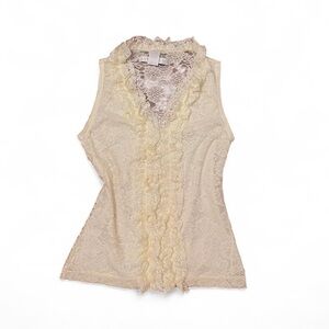 Yellow lace ruffle cami